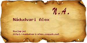 Nádudvari Alex névjegykártya